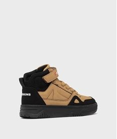 baskets montantes a lacets et scratch garcon - redskins brun basketsH149701_4