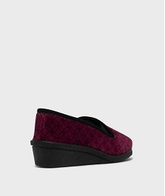 chaussons confort en velours a motifs geometriques femme rougeH151001_4