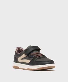 baskets basses multicolores a lacets elastiques et scratch fille - 5 miles noir standardH151301_2