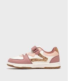 baskets basses multicolores a lacets elastiques et scratch fille - 5 miles rose standardH151401_3