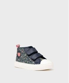 baskets montantes en toile enduite a motifs fleuris fille - lovely wings bleu basketsH152801_4