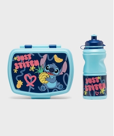 GEMO Boite à goûter avec gourde enfant motif Stitch - Disney bleu standard