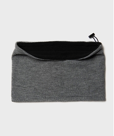 GEMO Echarpe tour de cou ajustable en maille doublée polaire garçon gris standard