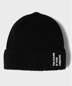 GEMO Bonnet en maille avec revers garçon noir standard