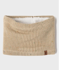 GEMO Echarpe tour de cou en maille chinée doublée sherpa garçon beige chine