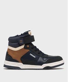 GEMO Baskets montantes multimatières fermeture scratch garçon - Hobiz Bleu