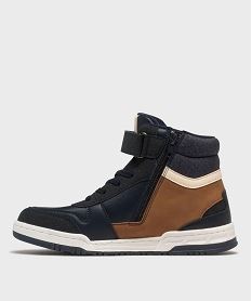 baskets montantes multimatieres fermeture scratch garcon - hobiz bleu basketsH161101_3