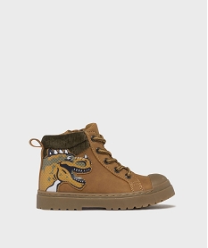 GEMO Boots avec motif dinosaure avec semelle crantée garçon - Buggy[MISSING] Brun