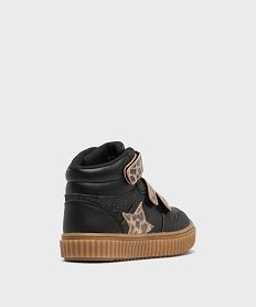 baskets montantes a scratch imprime leopard et paillettes fille noir standard basketsH164601_4