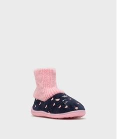 chaussons a motifs scintillants avec tige chaussette bebe fille bleuH165301_2