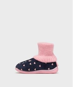 chaussons a motifs scintillants avec tige chaussette bebe fille bleuH165301_3