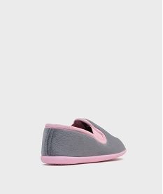 chaussons pantoufles en velours brodes licorne fille gris standardH165901_4