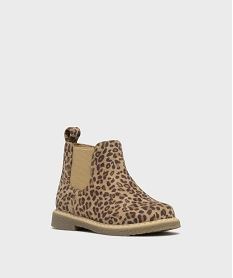 boots a motif leopard avec elastique lateral bebe fille - lovely wings brun bottes et chaussures montantesH166901_2