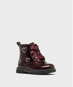 boots vernies et zippees a lacets pailletees bebe fille rouge bottes et chaussures montantesH167001_2