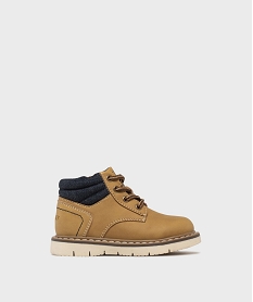 GEMO Chaussures montantes à lacets et zip bébé garçon jaune standard
