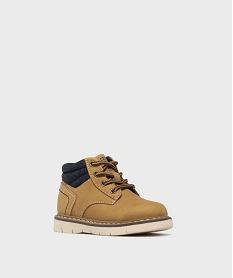 chaussures montantes a lacets et zip bebe garcon jaune standard bottes et chaussures montantesH167201_2