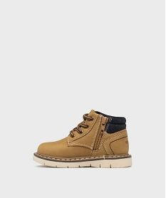chaussures montantes a lacets et zip bebe garcon jaune standard bottes et chaussures montantesH167201_3