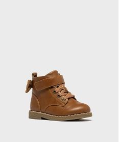 boots zippees a lacets pailletees et nœud bebe fille marron standard bottes et chaussures montantesH167501_2
