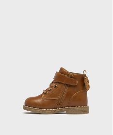 boots zippees a lacets pailletees et nœud bebe fille marron standard bottes et chaussures montantesH167501_3