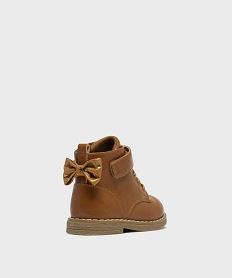 boots zippees a lacets pailletees et nœud bebe fille marron standard bottes et chaussures montantesH167501_4