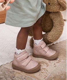 GEMO Boots à pois pailletés et scratch bébé fille - Lovely Wings Rose