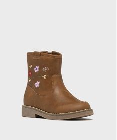 boots avec motifs fleuris brodes fille - lovely wings marron standardH169001_2