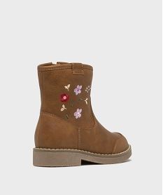 boots avec motifs fleuris brodes fille - lovely wings marron standardH169001_4