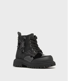 bottines bi-matieres avec motifs en relief fille - lovely wings noir standardH170201_2
