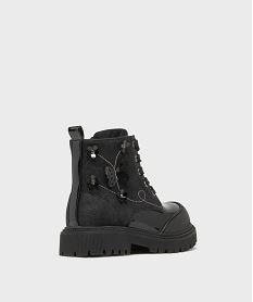 bottines bi-matieres avec motifs en relief fille - lovely wings noir standardH170201_4