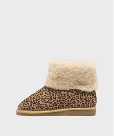 boots fourrees a motif leopard fille brunH170601_3