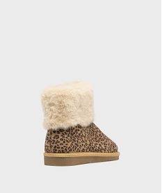 boots fourrees a motif leopard fille brunH170601_4