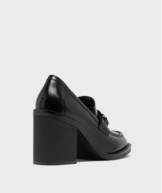 mocassins a talon bloc avec bijou metallique sur le dessus femme - 5 miles noir standardH173201_4