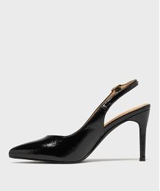 escarpins sling-back vernis a bout pointu et talon aiguille femme - valentina baldano noir standardH173901_3