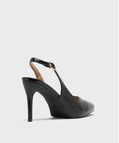 escarpins sling-back vernis a bout pointu et talon aiguille femme - valentina baldano noir standardH173901_4