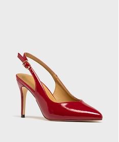 escarpins sling-back vernis a bout pointu et talon aiguille femme - valentina baldano rouge vifH174001_2