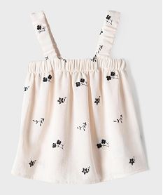 GEMO Blouse brodée à bretelles fille beige standard