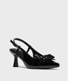 escarpins sling-back vernis a bout pointu et talon femme - follow me noir standardH181001_2