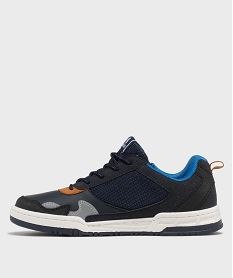baskets basses a lacets et zip garcon - hobiz bleu basketsH181401_3