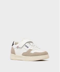 baskets basses a lacets elastiques et scratch garcon - schott blanc standard basketsH181801_2