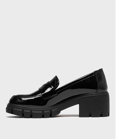 mocassins vernis sur semelle crantee et talon bloc femme - 5 miles noir standardH181901_3