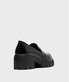 mocassins vernis sur semelle crantee et talon bloc femme - 5 miles noir standardH181901_4