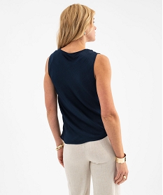 blouse sans manches en satin a col benitier femme bleu standard blousesH196601_3