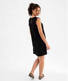 robe courte avec empiecements en dentelle sur les epaules femme noir standardH196701_3
