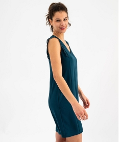 robe courte avec empiecements en dentelle sur les epaules femme bleu standardH196801_4
