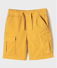 GEMO Bermuda cargo en coton stretch avec taille ajustable garçon jaune standard