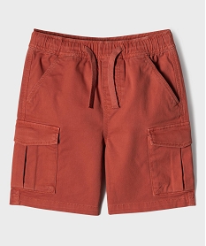 GEMO Bermuda cargo en coton stretch avec taille ajustable garçon rouge standard