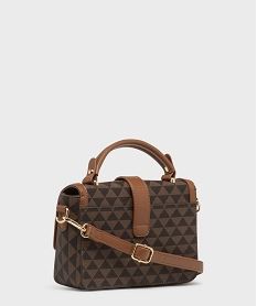 sac a main compact imprime a bandouliere amovible femme marron fonce sacs bandouliereH198801_2