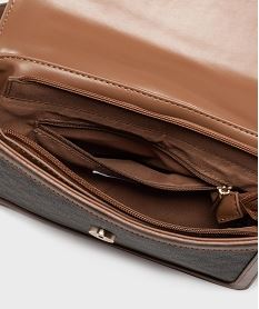 sac a main compact imprime a bandouliere amovible femme marron fonce sacs bandouliereH198801_3