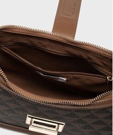sac besace multicompartiment a bandouliere amovible femme marron fonce sacs a mainH199001_3