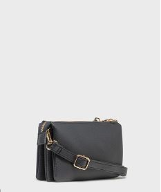 sac 3 soufflets en matiere grainee porte croise femme bleu sacs bandouliereH199101_2